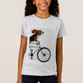Basset Hound on Bicycle Tシャツ (正面)