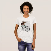 Basset Hound on Bicycle Tシャツ (正面フル)
