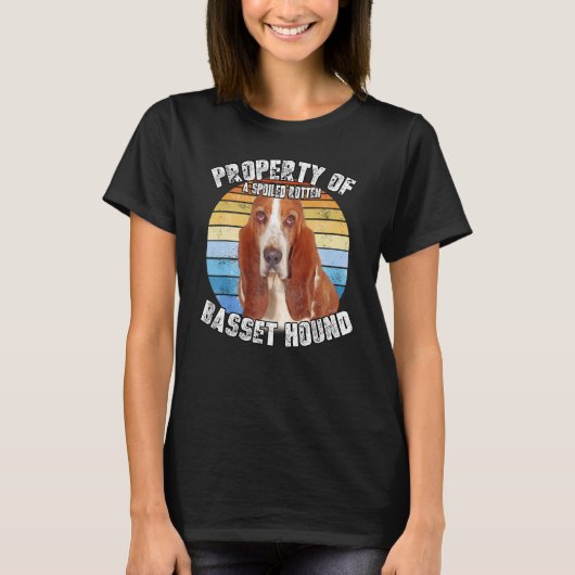 Basset Hound Retro Property Of Tシャツ (正面)