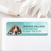 Basset Hound Return Address Label ラベル (インサイチュ)