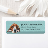 Basset Hound Return Address Label ラベル (インサイチュ)