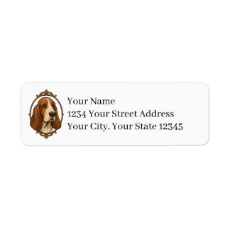 Basset Hound Return Address Labels ラベル