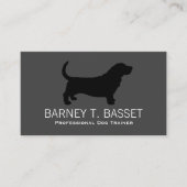 Basset Hound Silhouette Black on Gray 名刺 (正面)