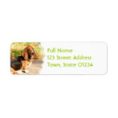 Basset Hound Siting Mailing Labels ラベル (正面)