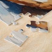 Basset Hound Sniffing Christmas Cookie Trail Hat ジグソーパズル (側面)