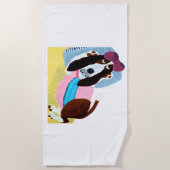 Basset Hound Swimsuit Model ビーチタオル (正面)