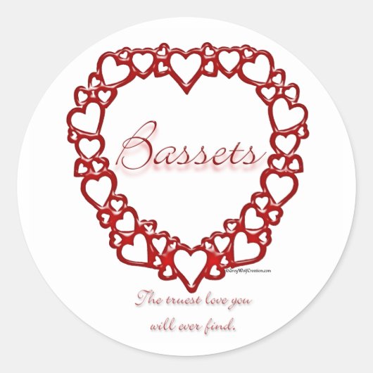 Basset Hound True Love – ステッカー (正面)