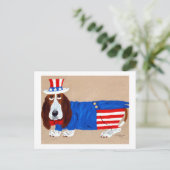 Basset Hound Uncle Sam シーズンポストカード (スタンド正面)