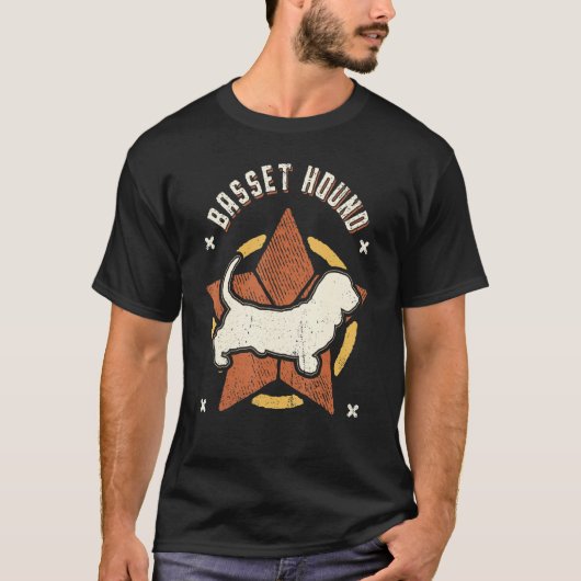 Basset Hound Vintage Retro Classic Dog Tシャツ (正面)