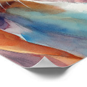 Basset hound watercolor portrait ポスター (角)