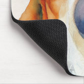 Basset hound watercolor portrait マウスパッド (コーナー)