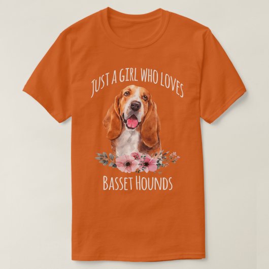 Basset Houndsを愛する女の子Basset Hound L Tシャツ (デザイン正面)