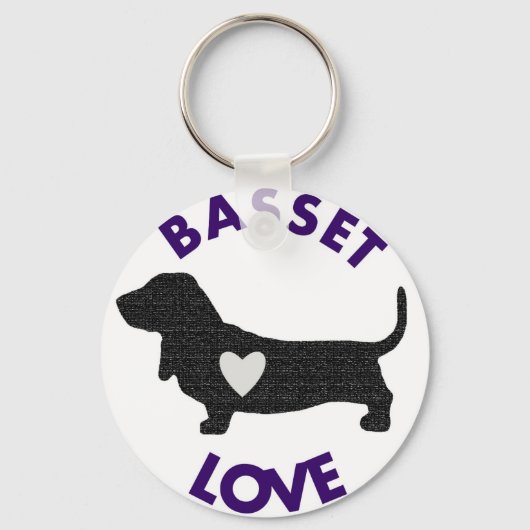 Basset Love Keychain キーホルダー (正面)