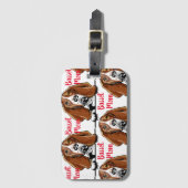 Basset Mom Dog Breed Pattern ラゲッジタグ (正面縦)