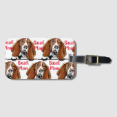 Basset Mom Dog Breed Pattern ラゲッジタグ (正面横)