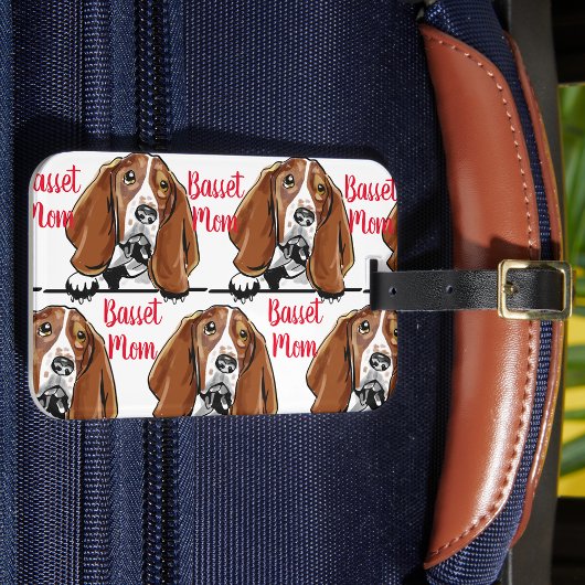 Basset Mom Dog Breed Pattern ラゲッジタグ
