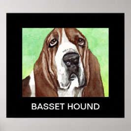 Basset Watercolor ポスター