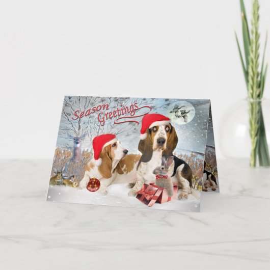 Bassets Season Greetingsカード シーズンカード (正面)