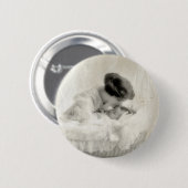 Bassinetのヴィンテージの母キスをするなベビー 缶バッジ (正面&裏面)