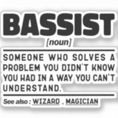 bassist名詞定義ベースギタープレークールヤー シール (正面)