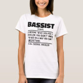bassist名詞定義ベースギタープレークールヤー tシャツ (正面)