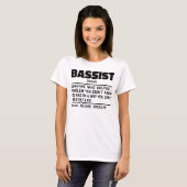 bassist名詞定義ベースギタープレークールヤー tシャツ (正面フル)