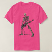 Bassist遊とBass Guitarのスケルトンのベース Tシャツ (デザイン正面)