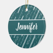 Bassoonプレイヤー音楽ギフトカスタムパーソナライズされたブルー セラミックオーナメント (左)