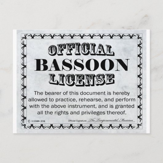 Bassoonライセンス ポストカード (正面)