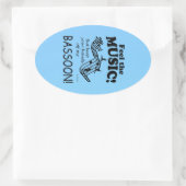 Bassoon 感じ The Music Ovalステッカー 楕円形シール (バッグ)