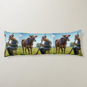 Bassoon Cow Duo Body Pillow – Whimsical Musical Il ボディピロー (裏面)