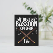 Bassoon Gift Men Band Player Jazz Music Bassoonist ポストカード (スタンド正面)