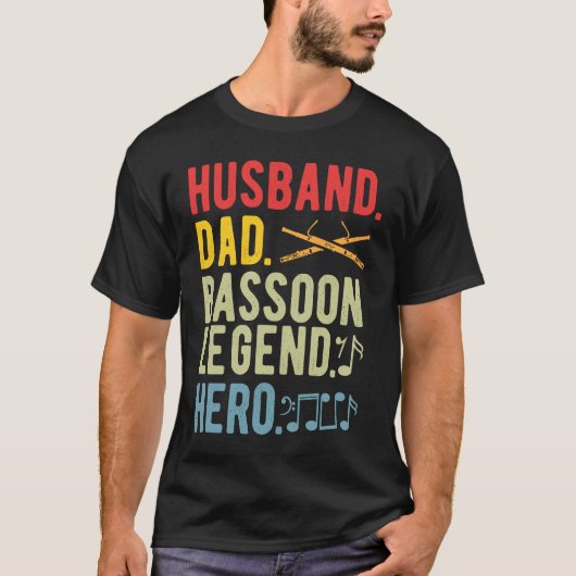 Bassoon Legend Bassoonist Dad Tシャツ (正面)