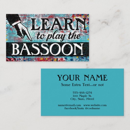Bassoon Lessons名刺 – 青い赤 名刺 (正面/裏面)