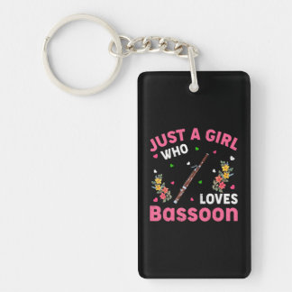 Bassoon Music Lover Just A Girl Love Baston キーホルダー