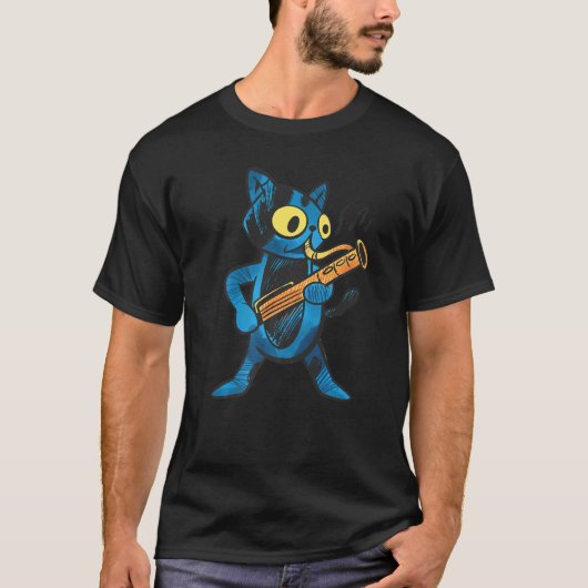 Bassoon player cat windwood musicians tシャツ (正面)
