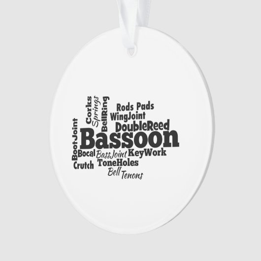 Bassoon Word Cloud オーナメント (正面)