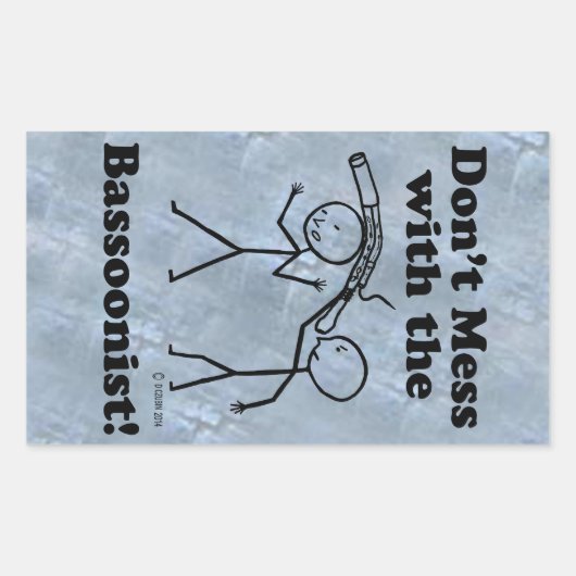 Bassoonistの長方形のシールを台無しにしない 長方形シール (正面)