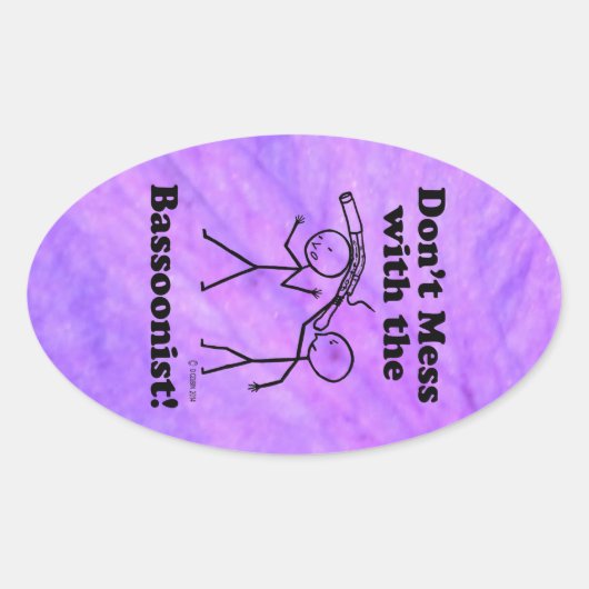 Bassoonistオーバルステッカーを台無しにしない 楕円形シール (正面)