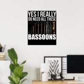 Bassoonist Gift Men Jazz Music Gift Women Bassoon ポスター (ホームオフィス)