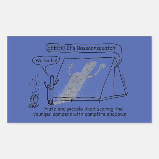 Bassoonsquatch長方形ステッカー 長方形シール (正面)