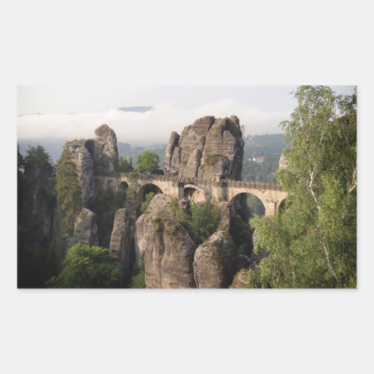Bastei Bridge in Germany rectangleステッカー 長方形シール (正面)