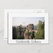 Bastei Bridge in Satisce Schweiz白い葉書 ポストカード (正面/裏面)