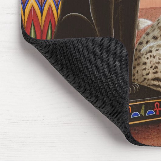 Bastetエジプトの靭皮繊維の女神猫のマウスパッドの寺院 マウスパッド (コーナー)