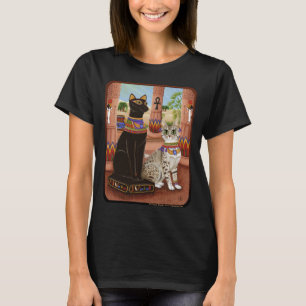 Bastetエジプトの靭皮繊維の女神猫の芸術のワイシャツの寺院 Tシャツ