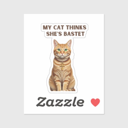 Bastet Cat聖プレミアムステッカー金ゴールド シール (シート)