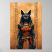 Bastet Egyptian Cat Goddess Fantasy Art ポスター (正面)