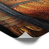 Bastet Egyptian Cat Goddess Gold Brown Art ポスター (角)