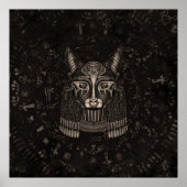 Bastet Egyptian Goddess - Sepia ポスター (正面)