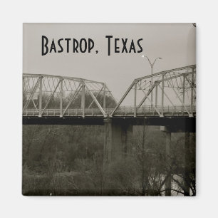 Bastropのテキサス州の古い鉄橋正方形の磁石 マグネット